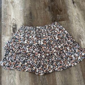 American Eagle Outfitters Floral Skater Skirt - Black, White, Pink